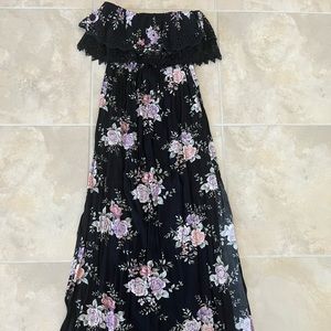 American Eagle strapless black maxi dress